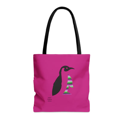 Tote Bag: Crazy Penguin World Logo Pink