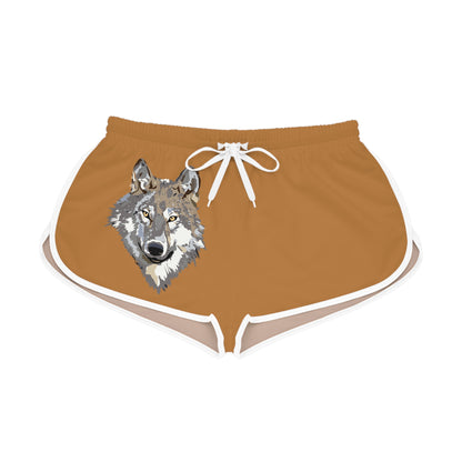 Women's Relaxed Shorts: Wolves Lite Brown