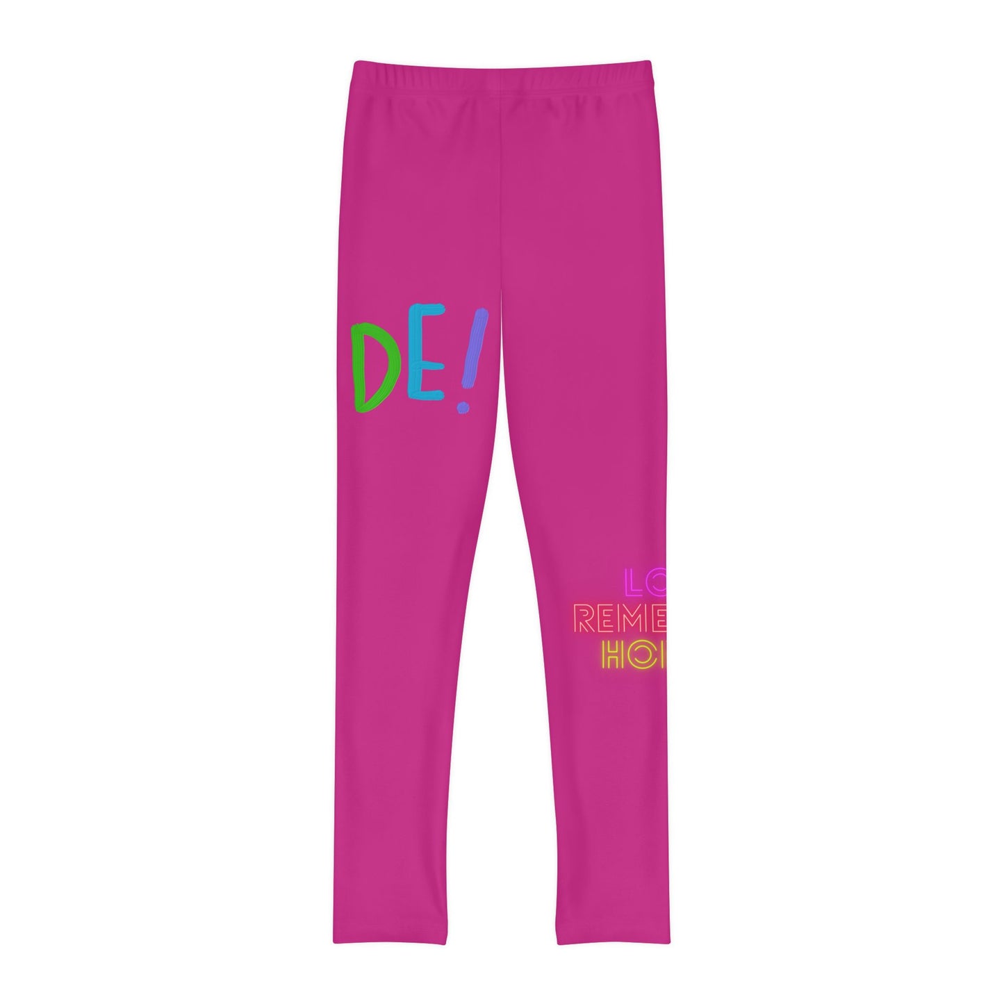 Youth Full-Length Leggings: LGBTQ Pride Pink