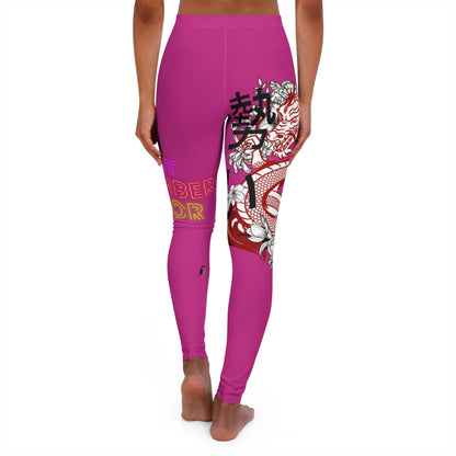 Women's Spandex Leggings: Dragons Pink