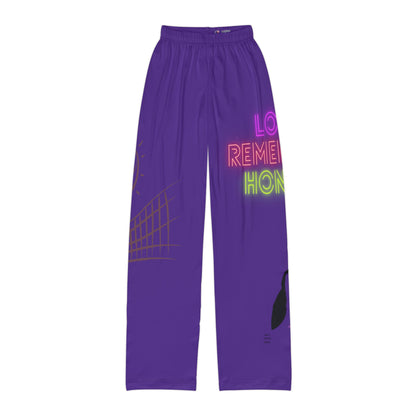 Kids Pajama Pants: Volleyball Purple