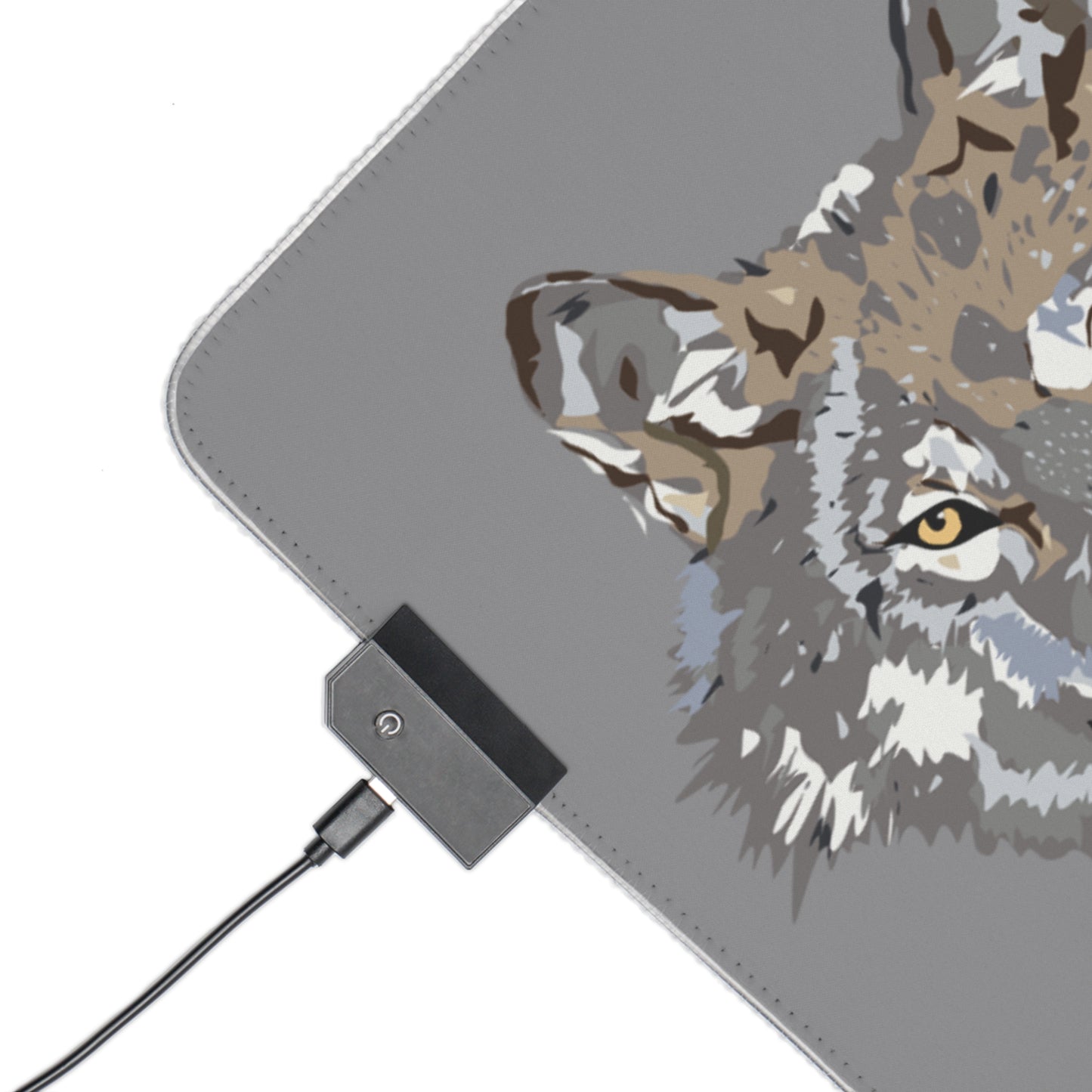 LED Gaming Mouse Pad: Wolves Grey