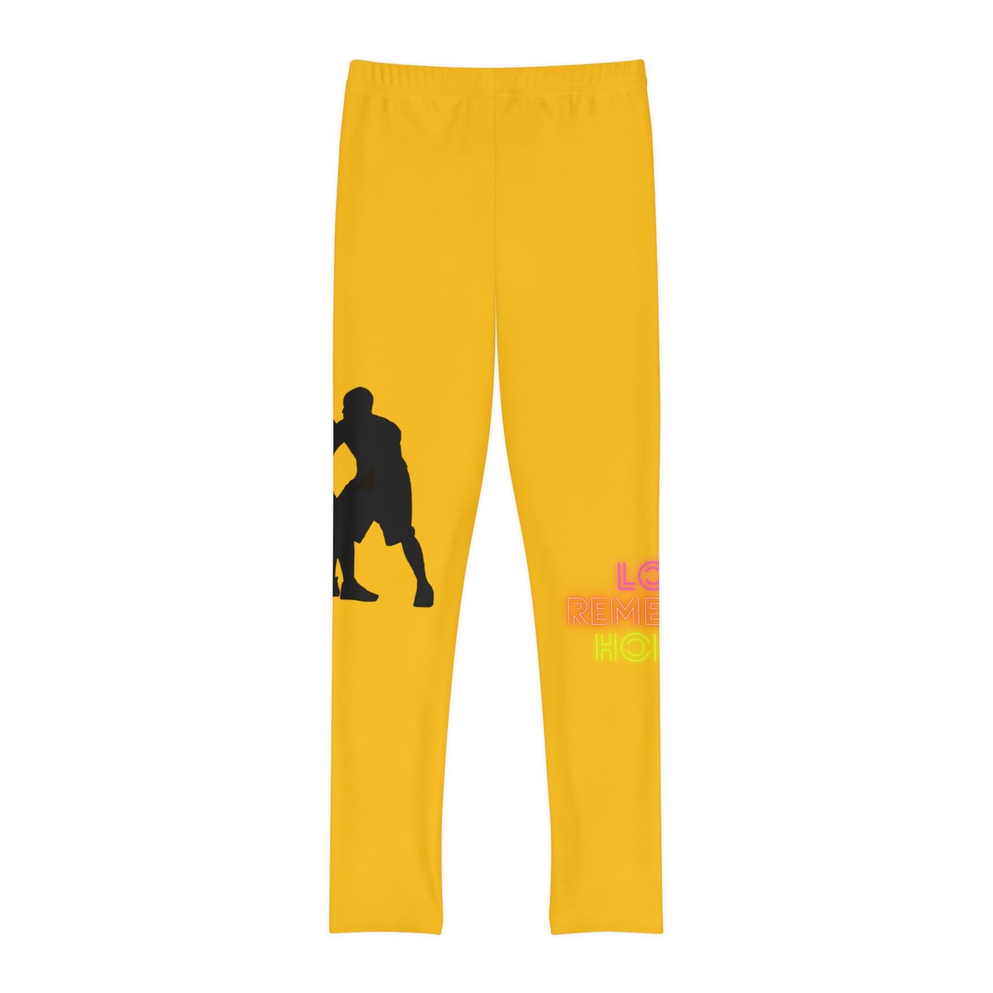 Youth Full-Length Leggings: Basketball Yellow