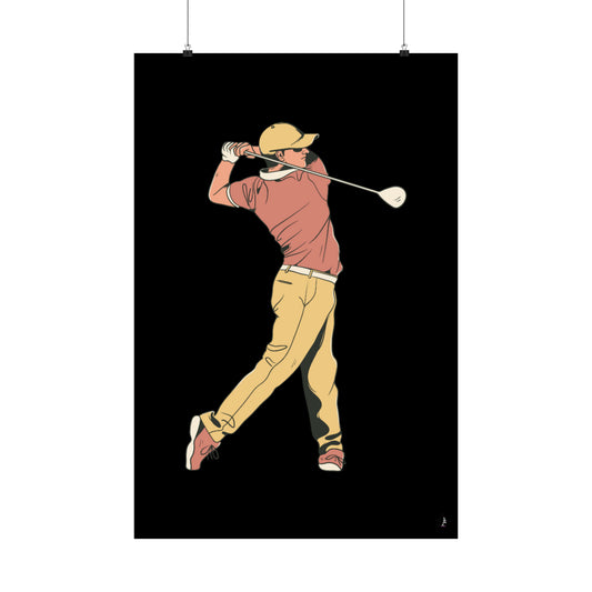 Premium Matte Vertical Posters: Golf Black