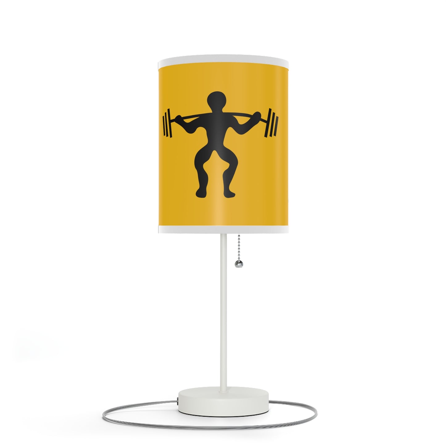 Lamp on a Stand, US|CA plug: Weightlifting Yellow