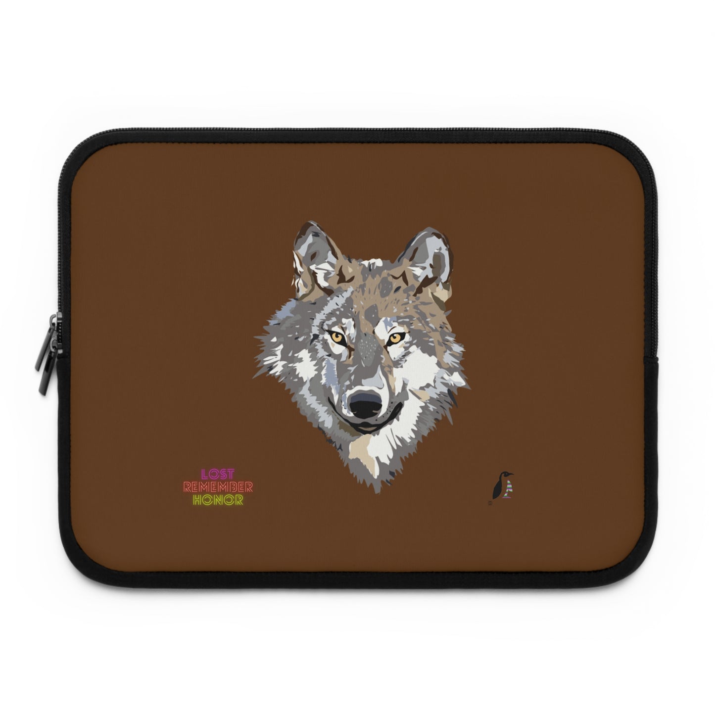 Laptop Sleeve: Wolves Brown