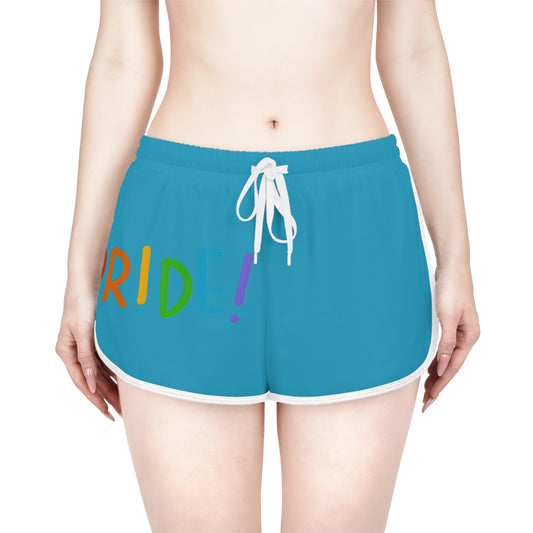 Women's Relaxed Shorts: LGBTQ Pride Turquoise