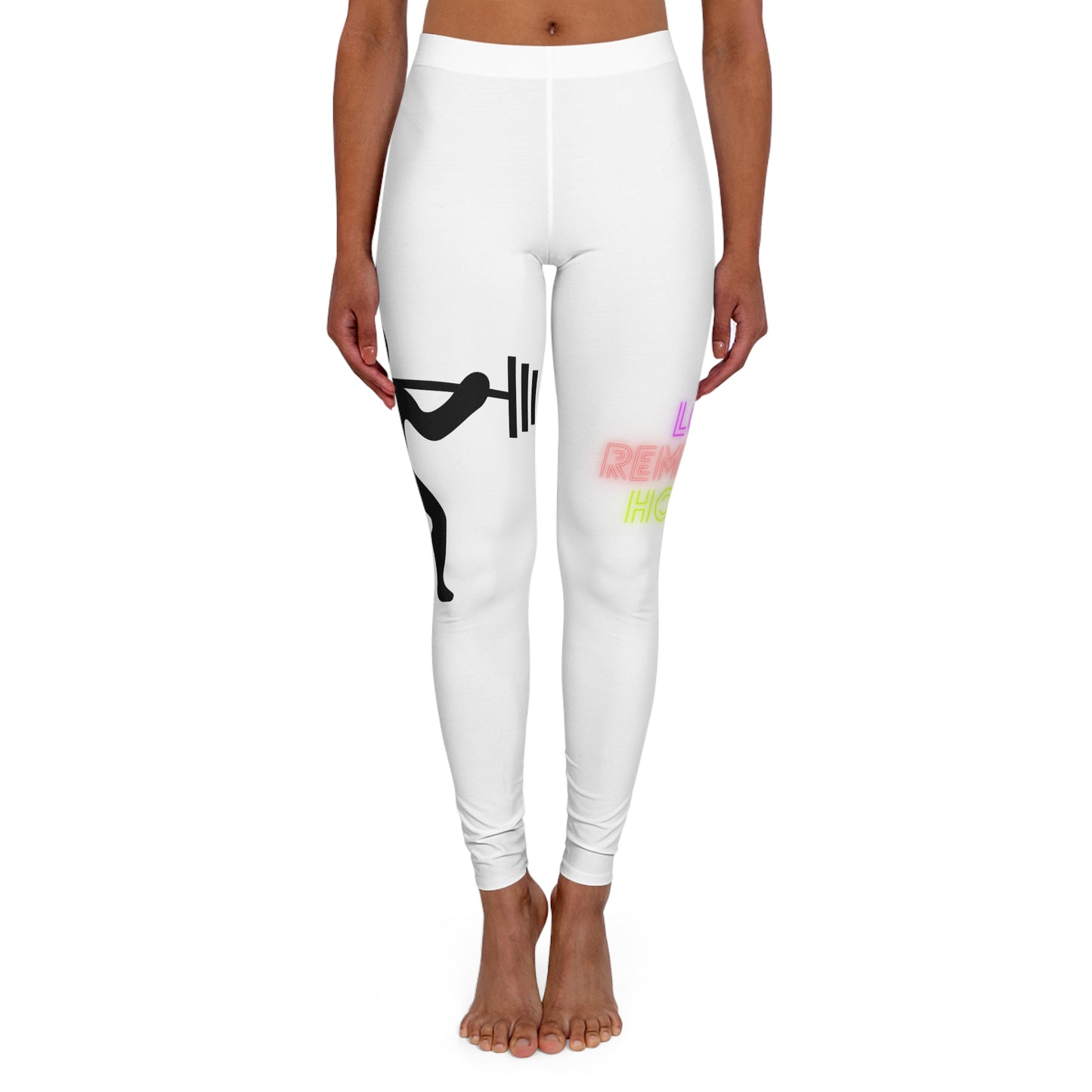 Women's Spandex Leggings: Weightlifting White