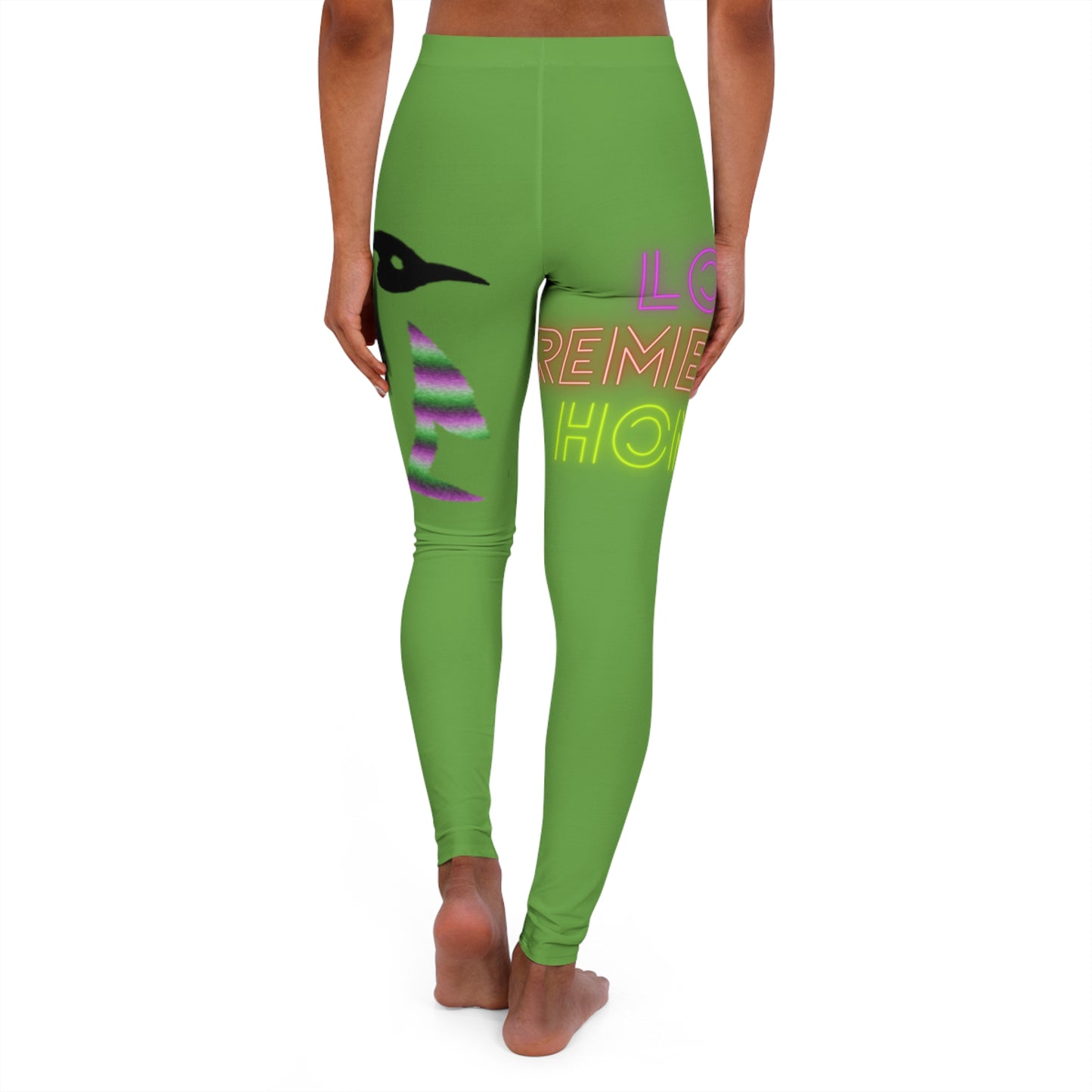 Women's Spandex Leggings: Lost Remember Honor Green