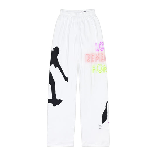 Kids Pajama Pants: Skateboarding White