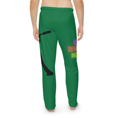 Men's Pajama Pants: Baseball Dark Green