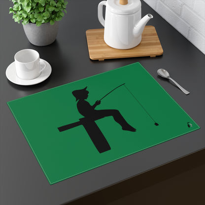 Placemat, 1pc: Fishing Dark Green