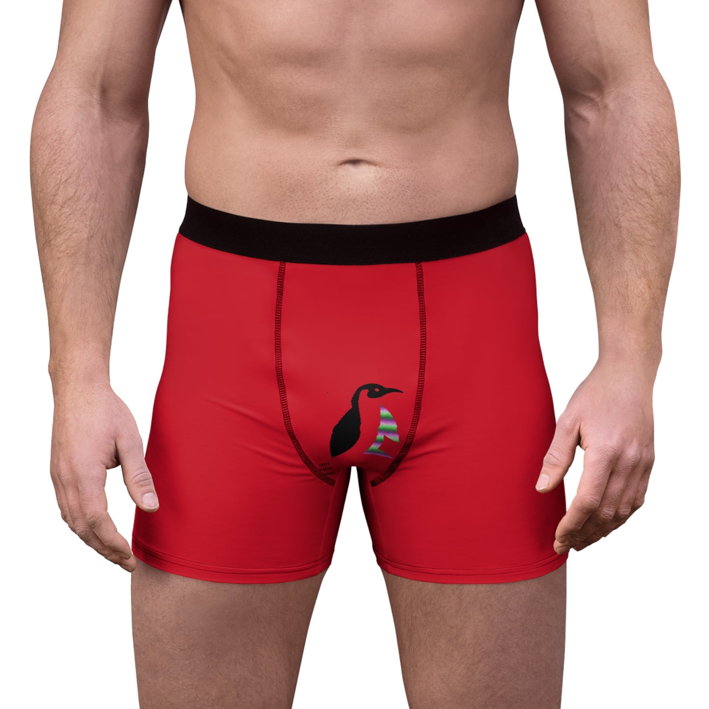 Men's Boxer Briefs: Baseball Dark Red