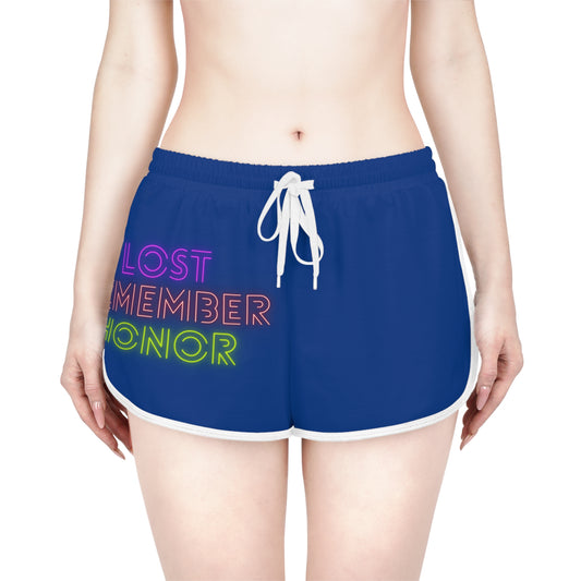 Women's Relaxed Shorts: Lost Remember Honor Dark Blue