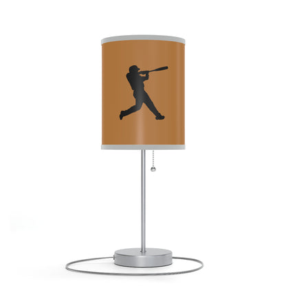 Lamp on a Stand, US|CA plug: Baseball Lite Brown