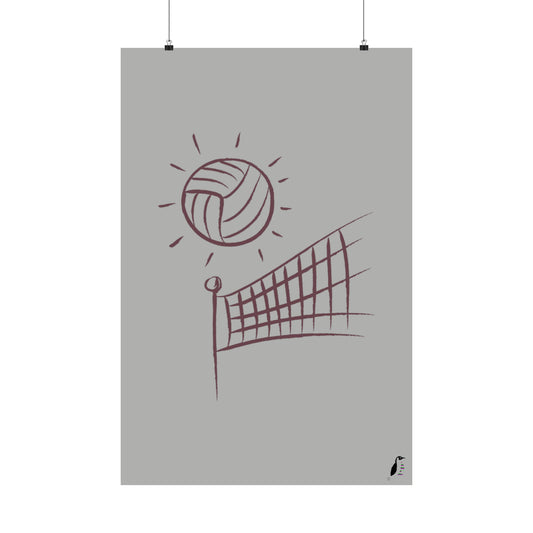 Premium Matte Vertical Posters: Volleyball Lite Grey