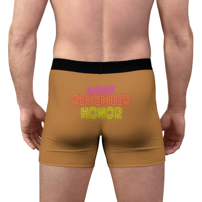 Men's Boxer Briefs: Lost Remember Honor Lite Brown