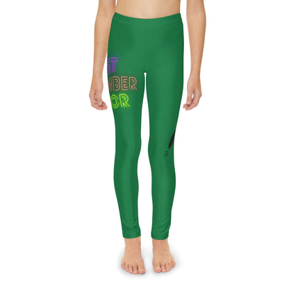 Youth Full-Length Leggings: Lost Remember Honor Dark Green