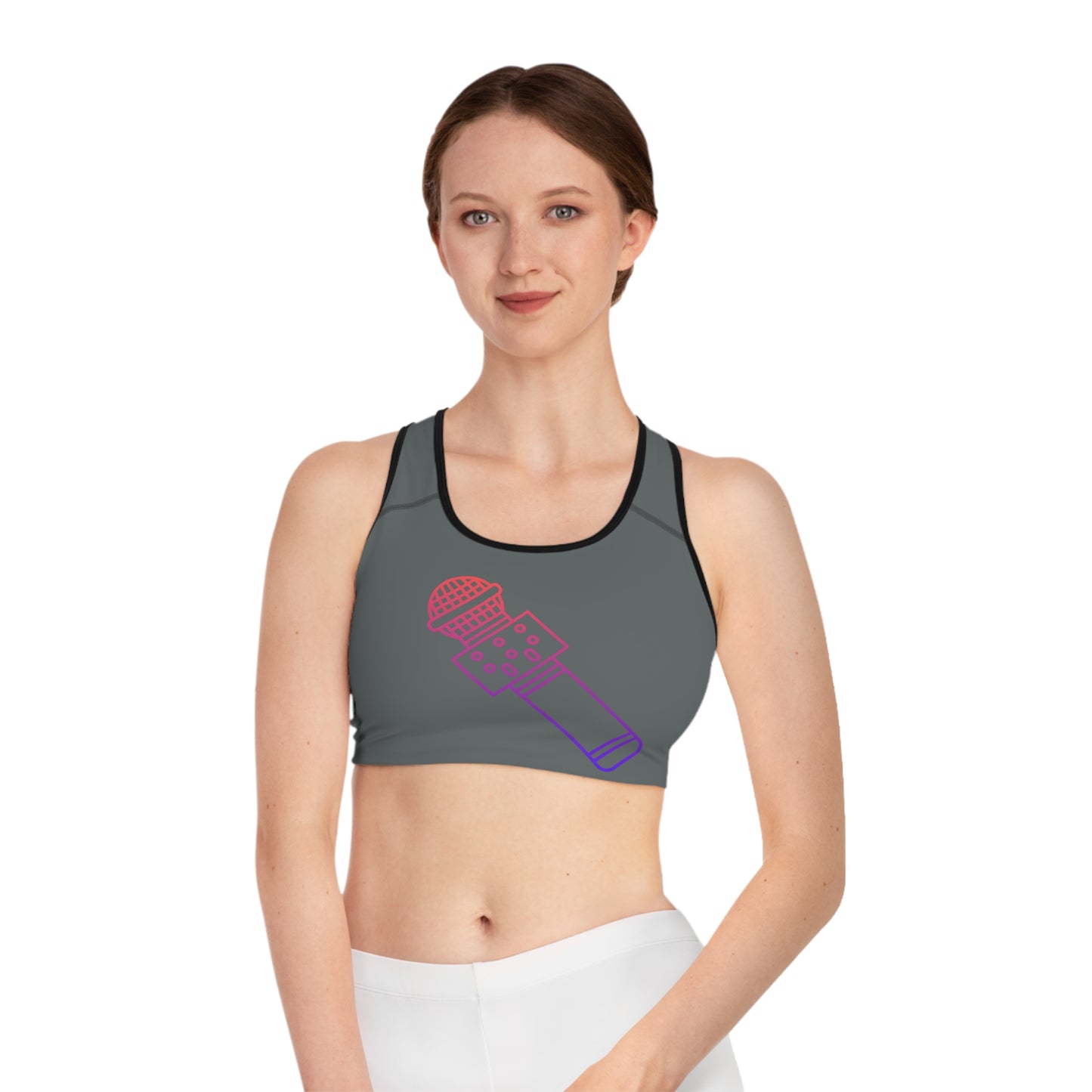 Sports Bra: Music Dark Grey