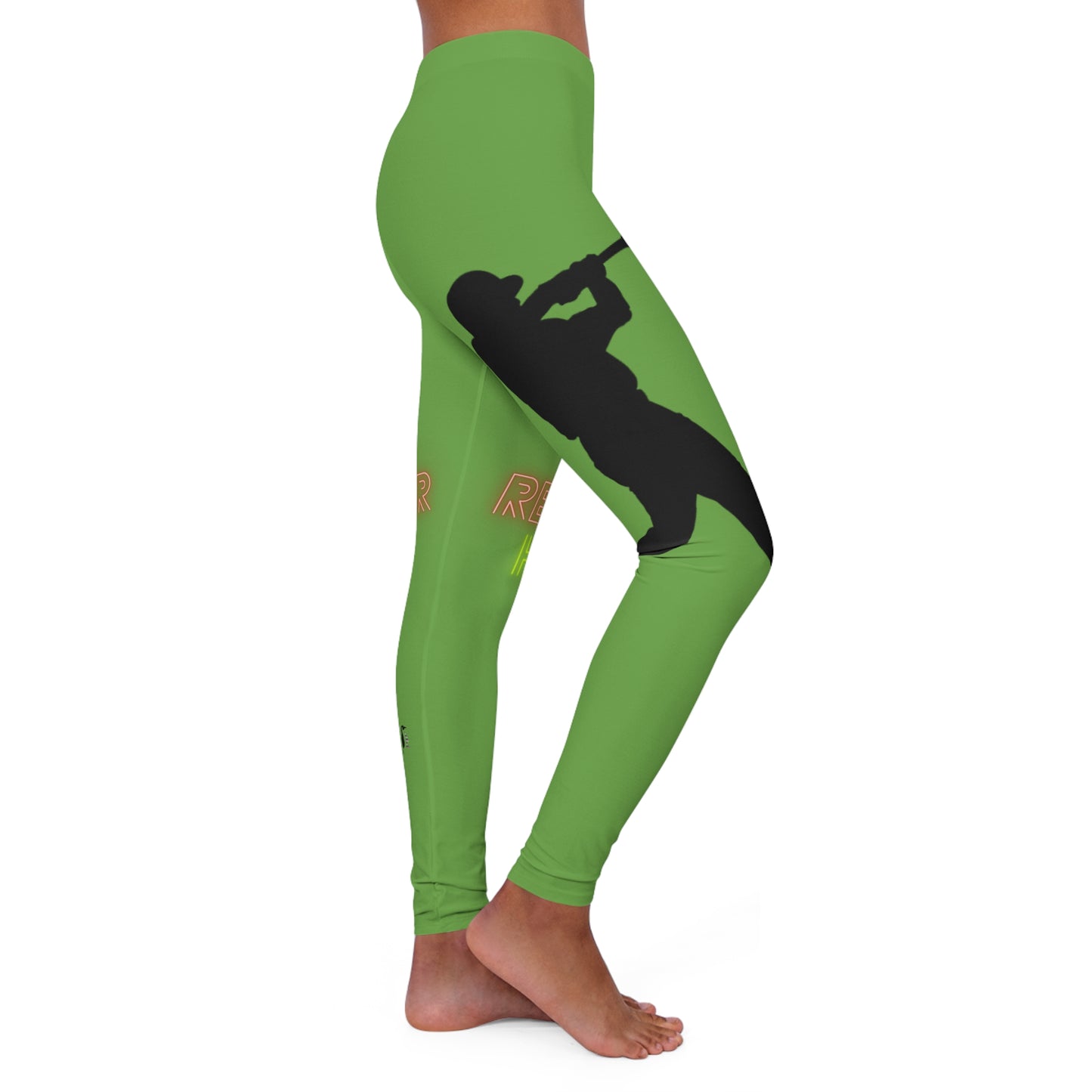 Women's Spandex Leggings: Baseball Green