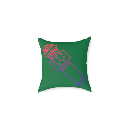 Spun Polyester Pillow: Music Dark Green