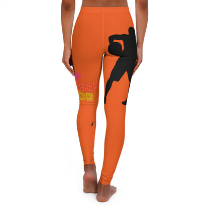 Women's Spandex Leggings: Basketball Orange