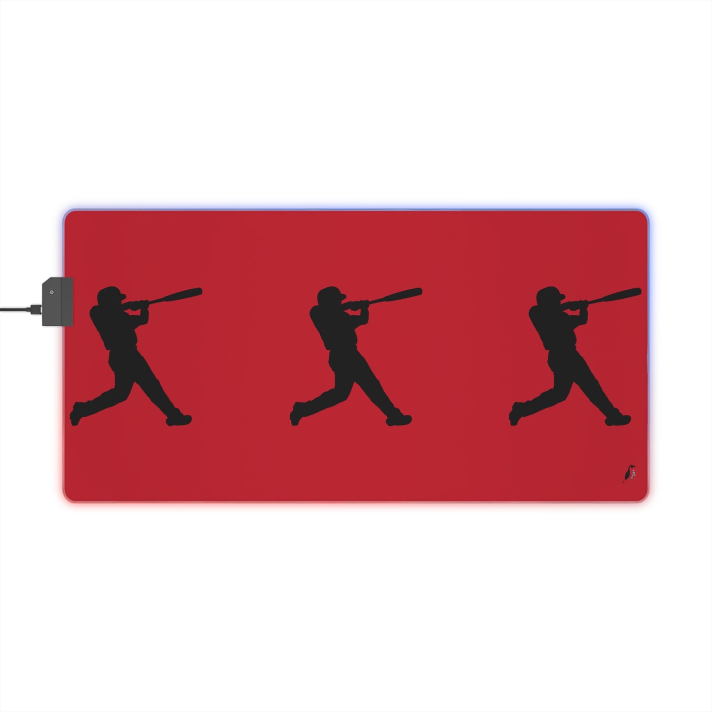 LED Gaming Mouse Pad: Baseball Dark Red