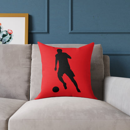 Spun Polyester Pillow: Soccer Red