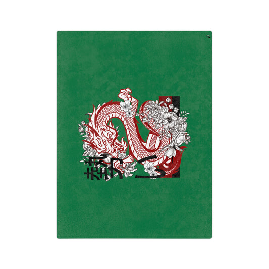 Velveteen Minky Blanket: Dragons Dark Green
