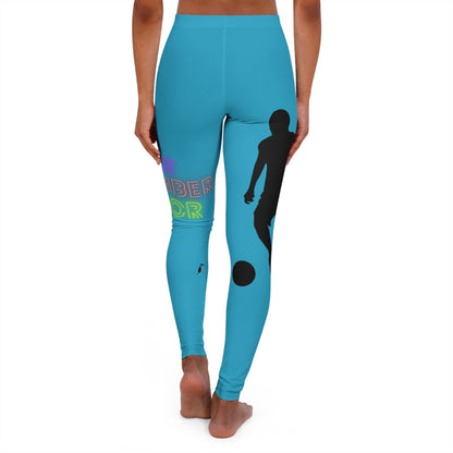 Women's Spandex Leggings: Soccer Turquoise