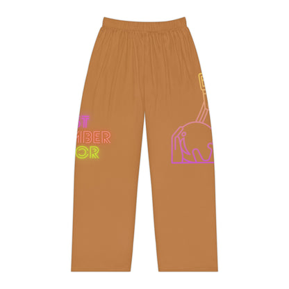 Women's Pajama Pants: Bowling Lite Brown