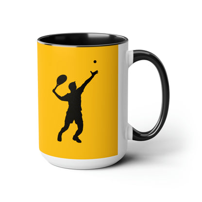 Two-Tone Coffee Mugs, 15oz: Tennis Yellow