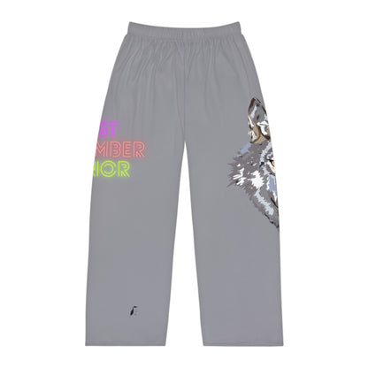 Men's Pajama Pants: Wolves Grey