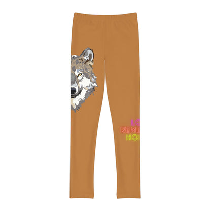 Youth Full-Length Leggings: Wolves Lite Brown