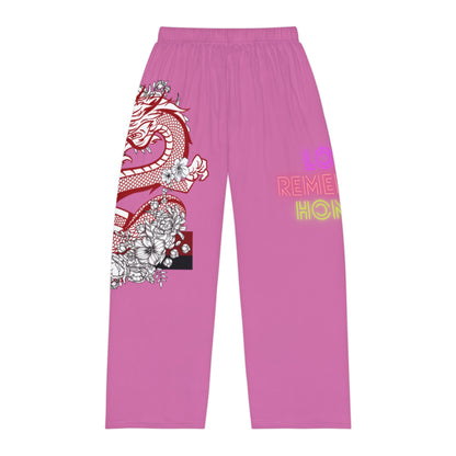 Men's Pajama Pants: Dragons Lite Pink