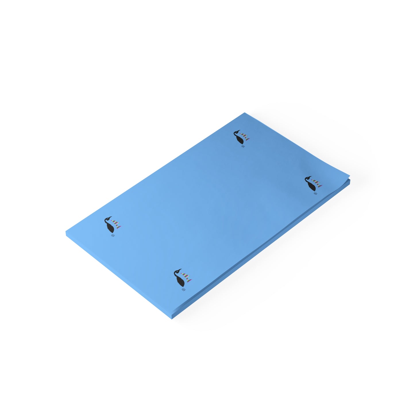 Post-it® Note Pads: Crazy Penguin World Logo Lite Blue