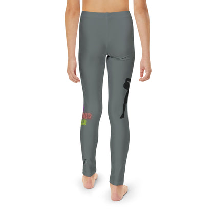 Youth Full-Length Leggings: Basketball Dark Grey