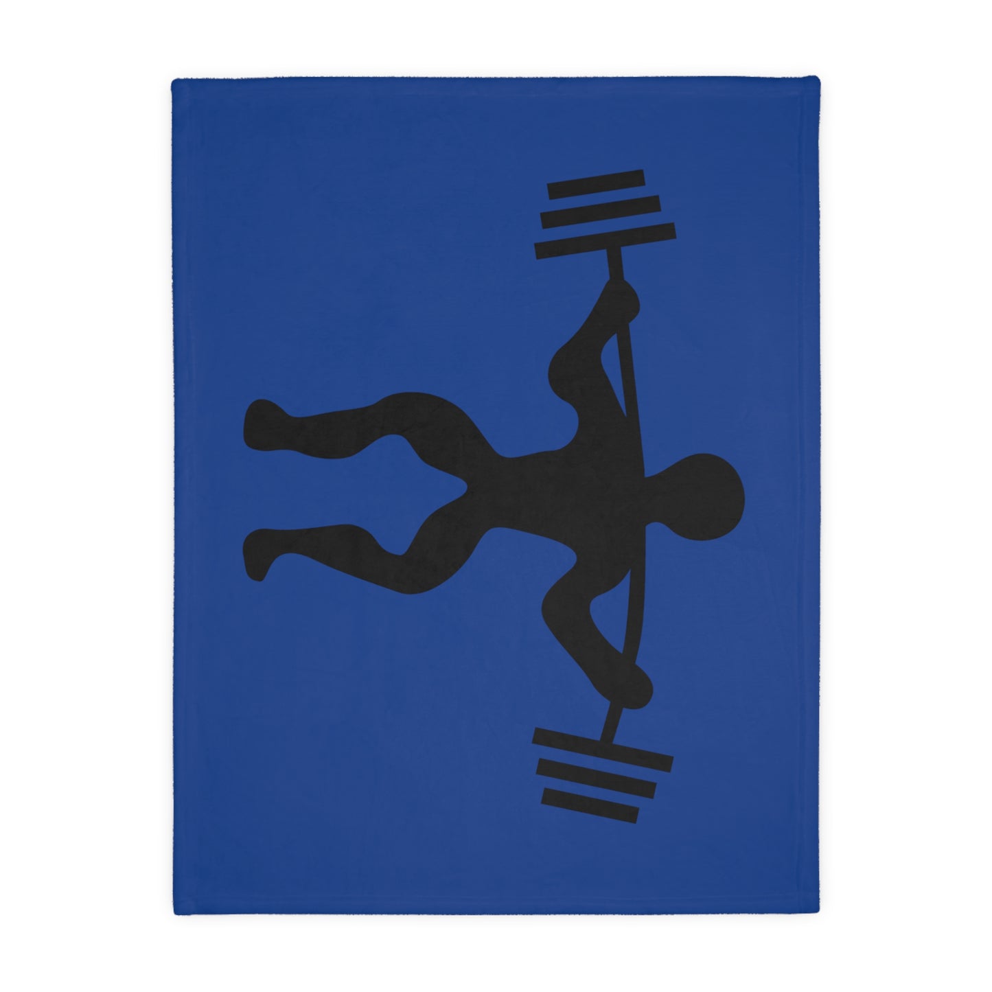 Velveteen Minky Blanket (Two-sided print) Weightlifting Dark Blue