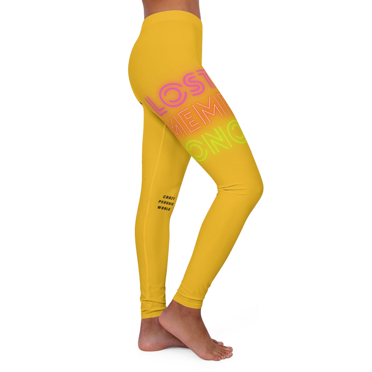 Women's Spandex Leggings: Lost Remember Honor Yellow