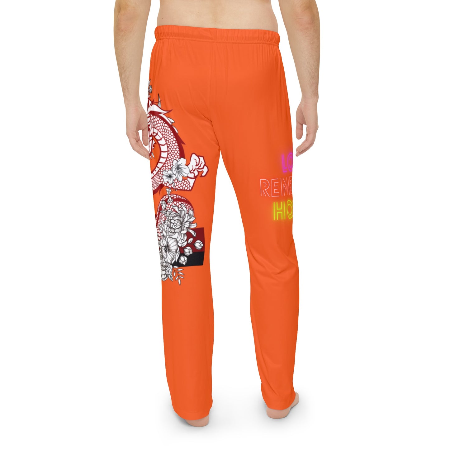 Men's Pajama Pants: Dragons Orange