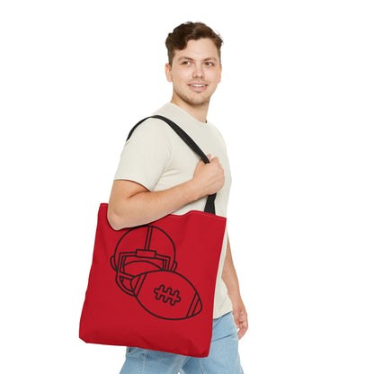 Tote Bag: Football Dark Red