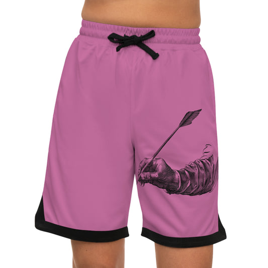 Basketball Rib Shorts: Writing Lite Pink