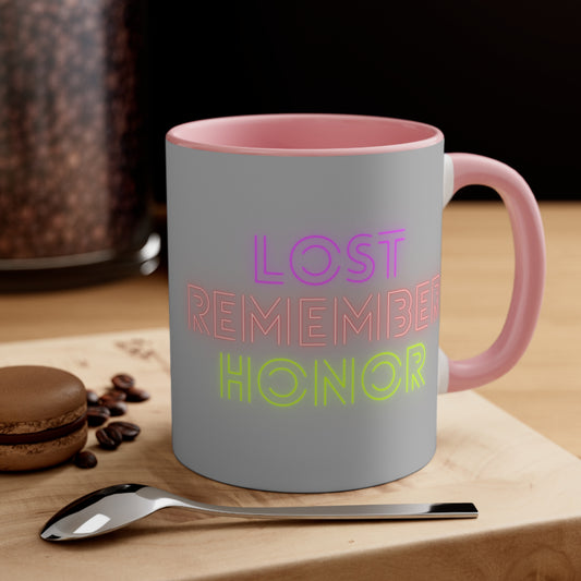 Accent Coffee Mug, 11oz: Lost Remember Honor Lite Grey