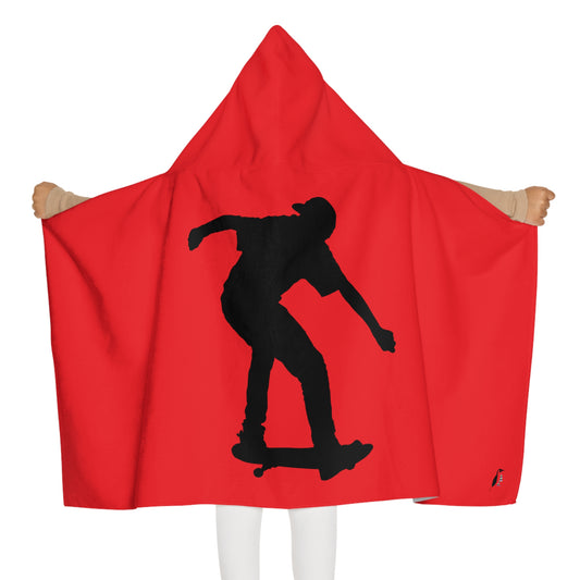 Youth Hooded Towel: Skateboarding Red