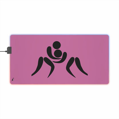 LED Gaming Mouse Pad: Wrestling Lite Pink