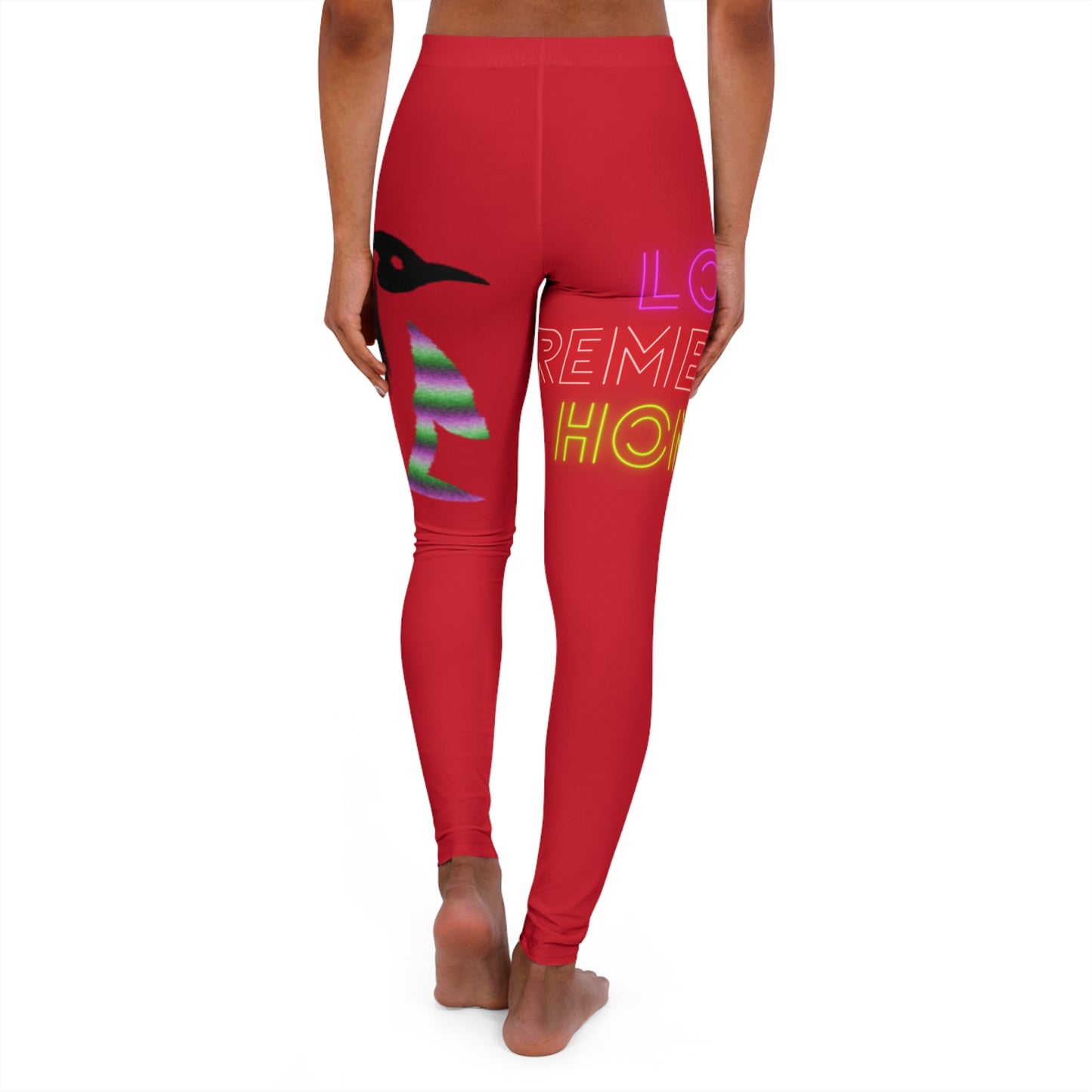 Women's Spandex Leggings: Lost Remember Honor Dark Red