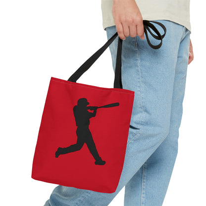 Tote Bag: Baseball Dark Red