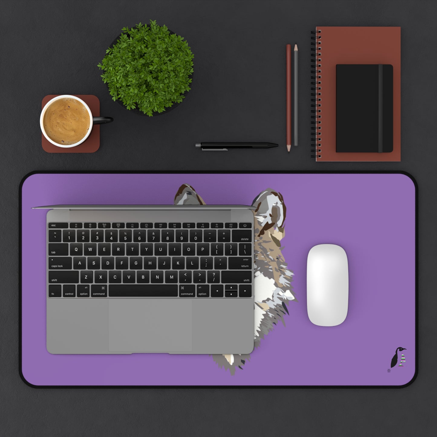 Desk Mat: Wolves Lite Purple