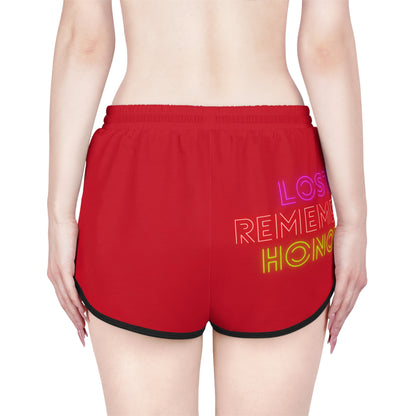 Women's Relaxed Shorts: Soccer Dark Red