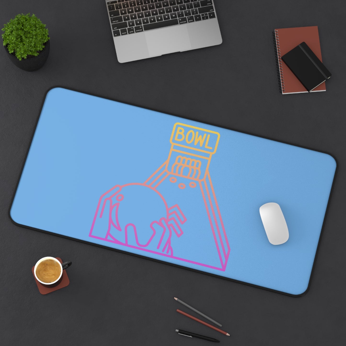 Desk Mat: Bowling Lite Blue